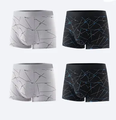 Image de Boxers Homme Grande Taille - 4 Pièces Imprimés & Respirants