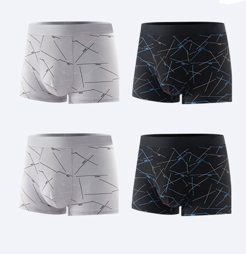 Image de Boxers Homme Grande Taille - 4 Pièces Imprimés & Respirants