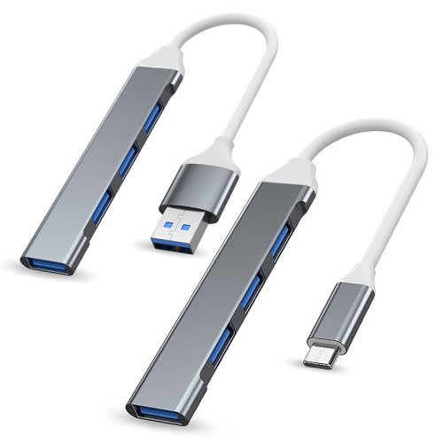 Imagen de Concentrador de Red con 4 Puertos USB 3.0, Adaptador de Base OTG Tipo C para PC, Xiaomi, Huawei, MacBook Pro y Dispositivos con USB 2.0