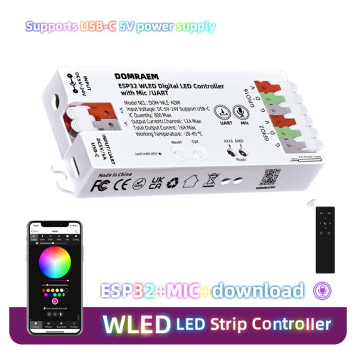 Image de Kit LED WLED ESP32 avec Microphone & Contrôle Vocal