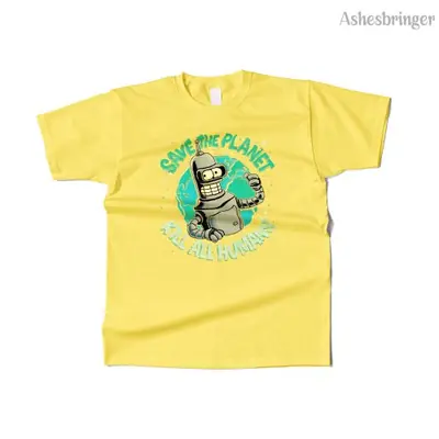 Image de T-Shirt Éco-Humour: Sauver la Planète, Tuer les Humains