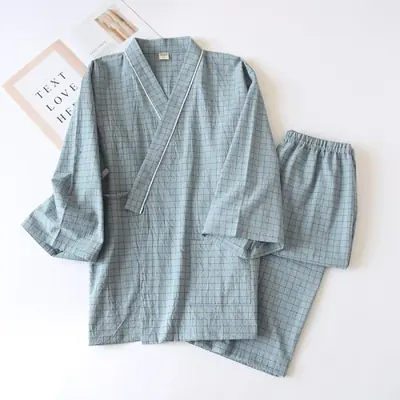 Image de Pyjama Homme Kimono Japonais en Coton - Style Décontracté & Confortable