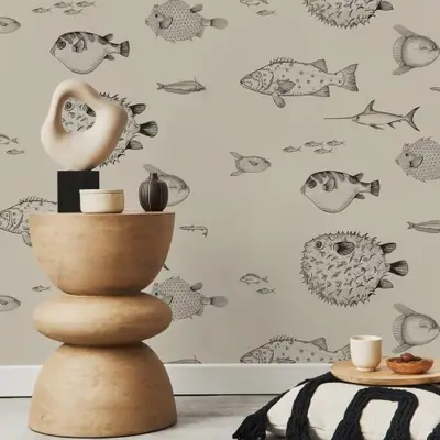 Image de Papier Peint Murale Poissons Tropicaux