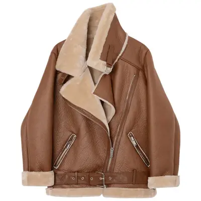 Image de Manteau Hiver Femme Faux Cuir Fourrure Épais