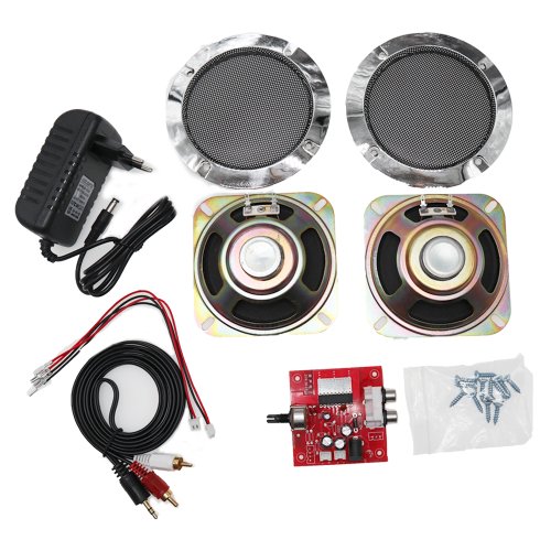 Imagen de Kit de Amplificador de Audio para Consola de Juegos Arcade con Altavoces de 4 Pulgadas y 5W, Incluye Cable de Alimentación para Gabinete de Juego