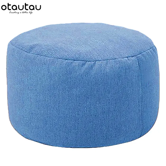 Image de Pouf Rond en Lin - Confort & Style pour Votre Salon