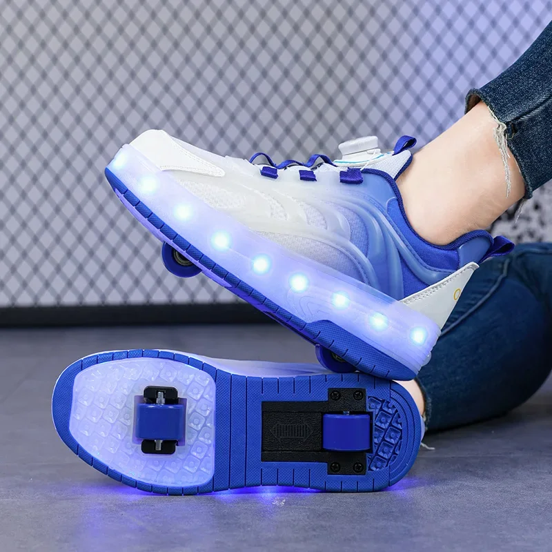Image of Kids LED Roller Skate Shoes with Glowing Wheels – USB Rechargeable Light-Up Sneakers for Boys and Girls