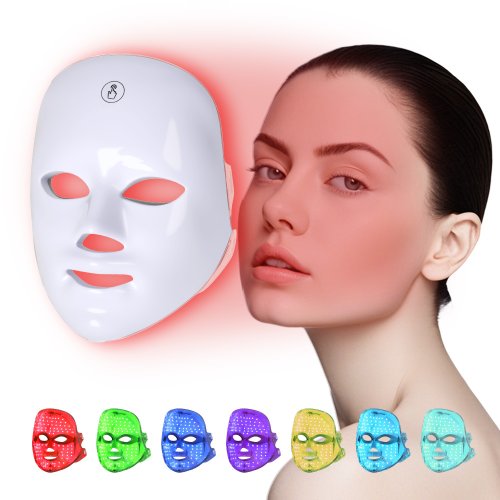 Bild von Natürliche LED-Licht-Gesichtsmaske – Hochwirksames Schönheitsgerät zur Hautaufhellung und Beruhigung mit mehrfarbigem Licht für optimale Hautpflege zu Hause