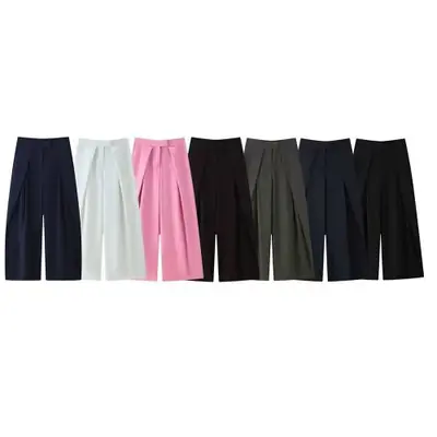 Image de Pantalon Plissé Femme - Style Rétro & Décontracté
