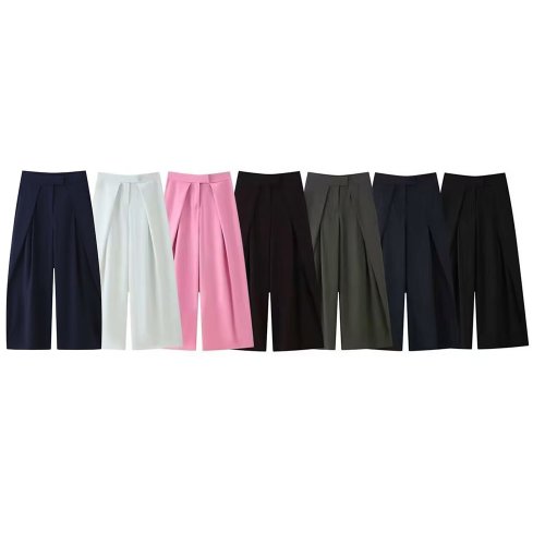 Imagen de Pantalones Plisados para Mujer Estilo Europeo y Americano, Corte Holgado Informal con Toque Retro, Otoño 2025