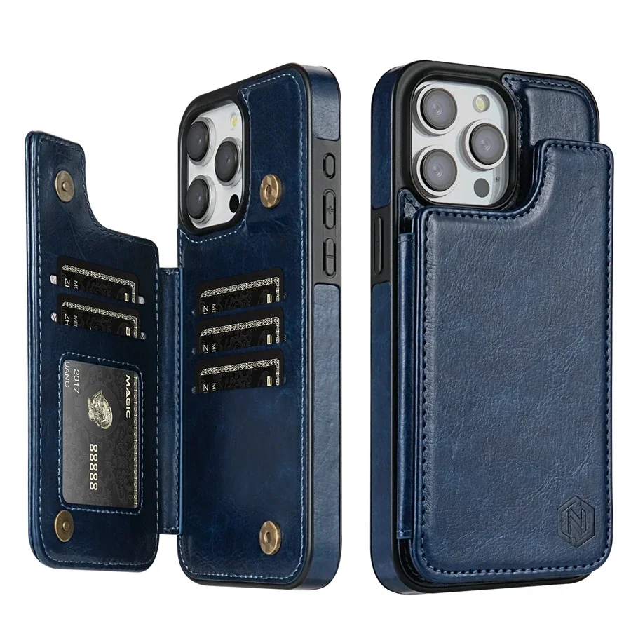 Zdjęcie Elegancki portfel RFID z ochroną magnetyczną dla iPhone