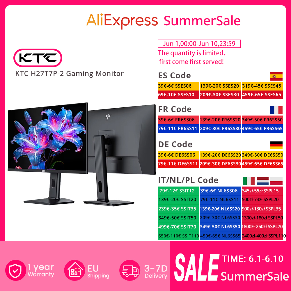 Zdjęcie Monitor do gier KTC H27T7P 27" QHD 210Hz – szybkość i jakość obrazu