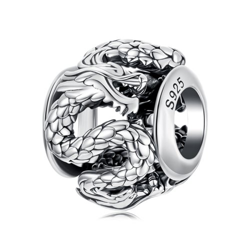 Immagine di BAMOER Ciondolo in argento sterling 925 con drago volante Phoenix, adatto per bracciale originale, p...
