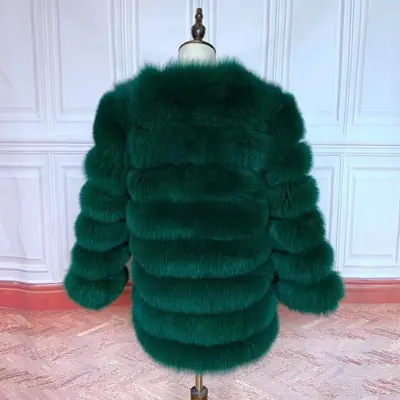 Manteau en Fourrure de Renard Véritable - Élégant & Chaud