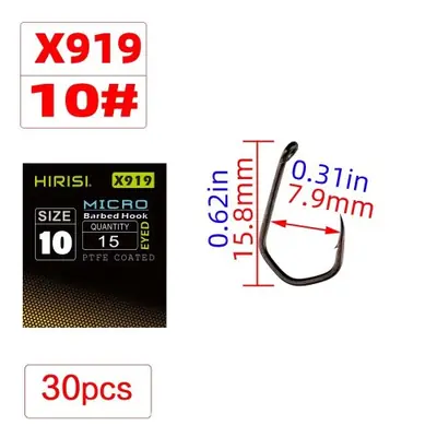 Image de Hameçons Micro-Barbelés PTFE - 30 Pièces pour Carpe