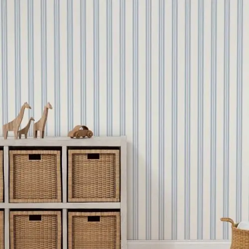 Image de Papier Peint Rayures Bleues pour Chambre d'Enfant