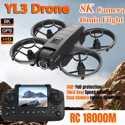 Image of YT3 Pro Drone with 8K Ultra HD Dual Camera, 5G GPS Navigation, Professional Aerial Photography, Long-Range Remote Control Aircraft – 2026 Latest Model