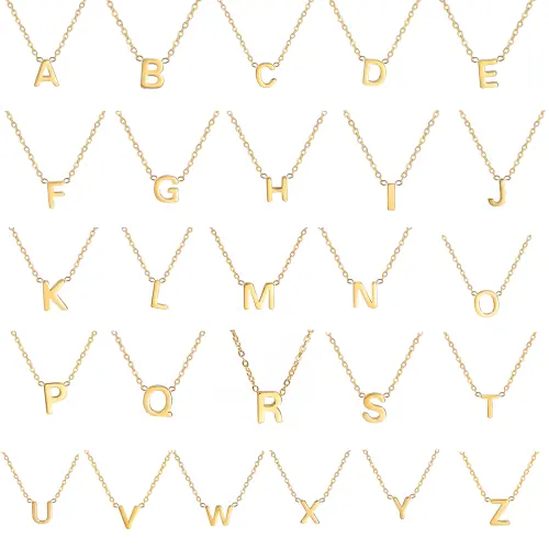 Image de Collier Minimaliste avec Initiales - Acier Inoxydable