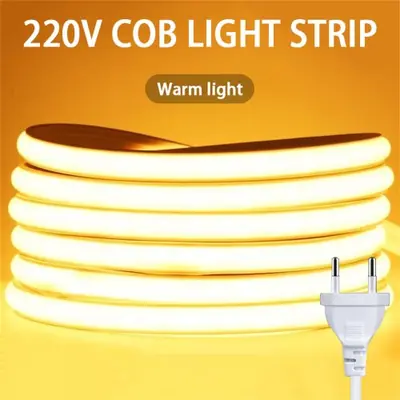 Image de Ruban LED COB 220V Adhésif - Éclairage Intérieur Haute Luminosité