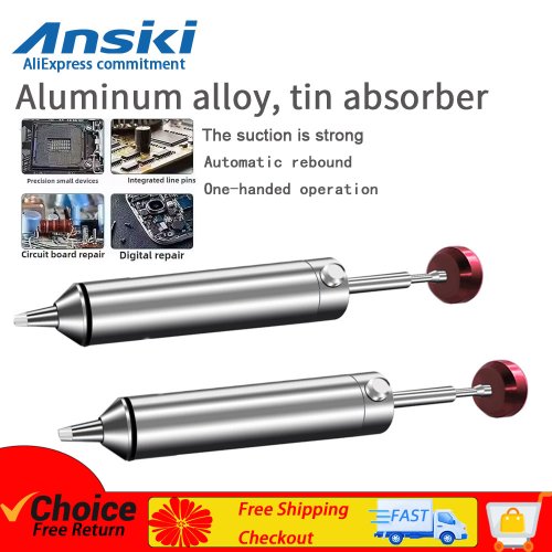 Afbeelding van Ansiki Aluminium Desoldeerpomp Zuig Tin Gun Solderen Sucker Pen Vacuüm Ijzer Lassen Reparatie Tool voor Elektronische Component