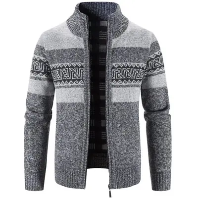 Image de Cardigan Homme Col Montant - Style Coréen Automne/Hiver