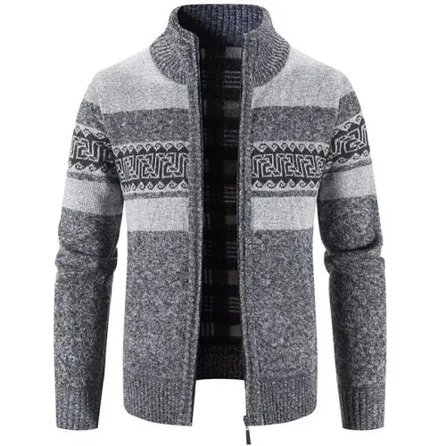 Image de Cardigan Homme Col Montant - Style Coréen Automne/Hiver