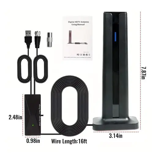 Image de Antenne TV Intérieure HD 4K avec Amplificateur de Signal