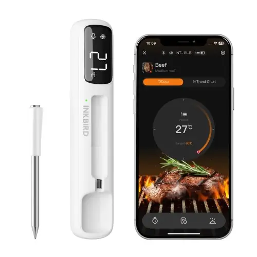 Image de Thermomètre de Viande Sans Fil Bluetooth - Précision en Temps Réel