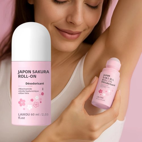 Bild von Japan Sakura Scent Roll On Deodorant 60 ml Langlebiges natürliches Duftparfüm Frisches Aroma für Damen Herren