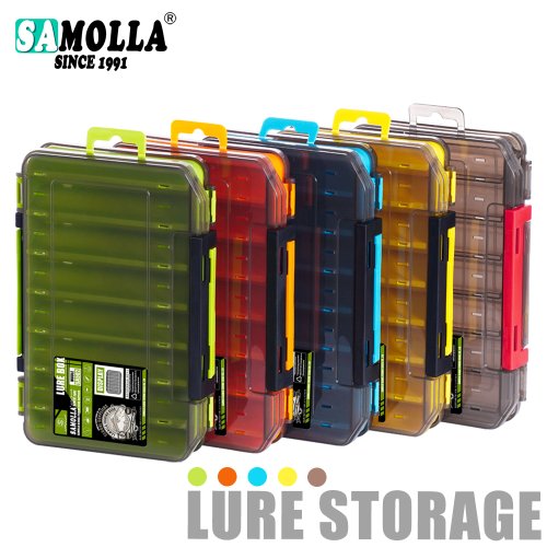 Caja Organizadora de Pesca con 14 Compartimentos para Anzuelos, Señuelos y Accesorios - Caja de Almacenamiento Doble Cara para Herramientas de Pesca