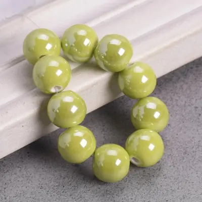 Image de Perles Céramique Brillantes 8-12mm - Création de Bijoux