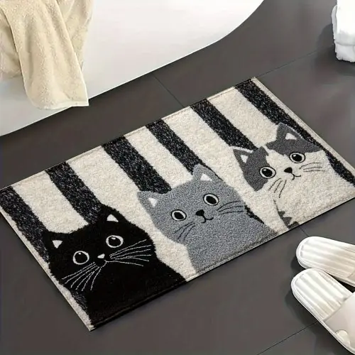 Image de Tapis Doux Chat Dessin Animé - Décoration Chambre & Salon
