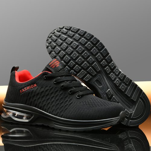 Immagine di Scarpe Sportive da Uomo di Grandi Dimensioni: Modello Comodo, alla Moda, Stringate, Casual, Antiscivolo e Resistenti all'Usura in Rete per Corsa