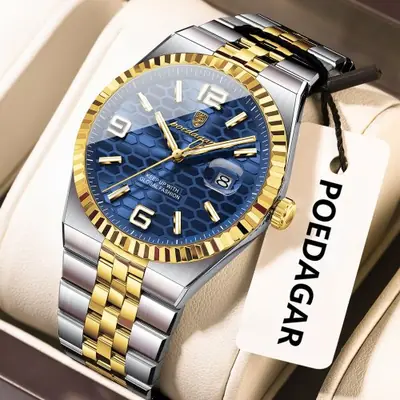 Image de Montre Homme Business Lumineuse Étanche en Acier Inoxydable