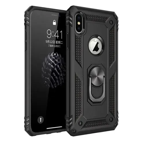 Image de Coque pour iPhone Antichoc avec Anneau Magnétique