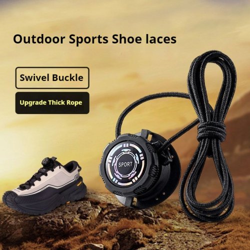 Bild von Drehbare Schnallen-Schnürsenkel, einfache Installation, automatische Schnürsenkel ohne Krawatten, dickes Seil, Outdoor-Sneaker, Schnürsenkel, Schuhzubehör