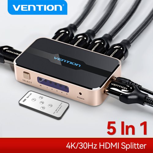 Afbeelding van HDMI Splitter 5x1 4K – Perfect voor PS5, PS4 & Xbox