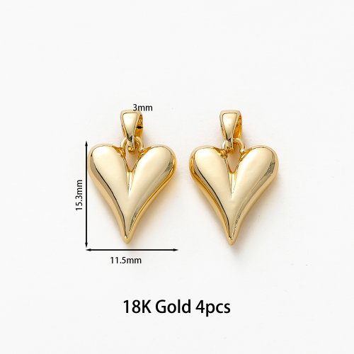 Immagine di Fascini Cuore in Oro 14K/18K - Set da 4 Pezzi per Gioielli Fai da Te
