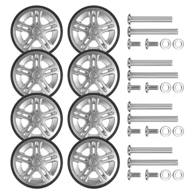Image de Roues de Valise Argentées 50mm - Kit de Remplacement 8 Pièces