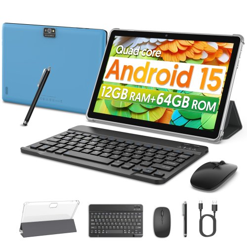 Zdjęcie Tablet Baken Global Edition 10 Cali System z Androidem 15, czterordzeniowy procesor, 12 GB RAM, 64 GB pamięci wewnętrznej, obsługa rozszerzenia do 1 TB, WiFi, bateria 6000 mAh