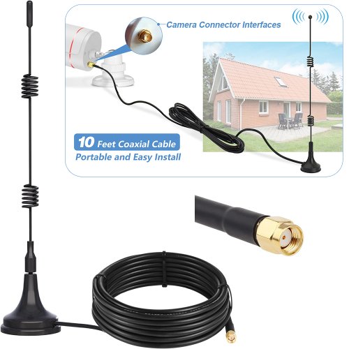 Immagine di Estensione Antenna WiFi 2.4GHz con Booster 10dBi - Raggiunge 5x la Portata