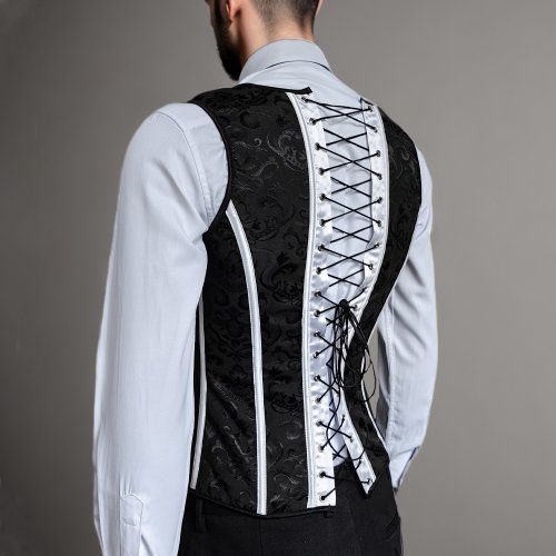 Imagen de Chaleco Corsé para Hombre con Estampado Floral Vintage: Control Abdominal, Elegancia y Ajuste Perfecto Hecho a Mano