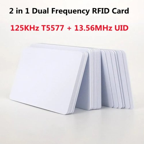 Immagine di Scheda Chiave RFID Riscrivibile con Doppio Chip T5577 e EM4305 - Portachiavi Composite 125kHz e 13,56MHz per Controllo Accessi