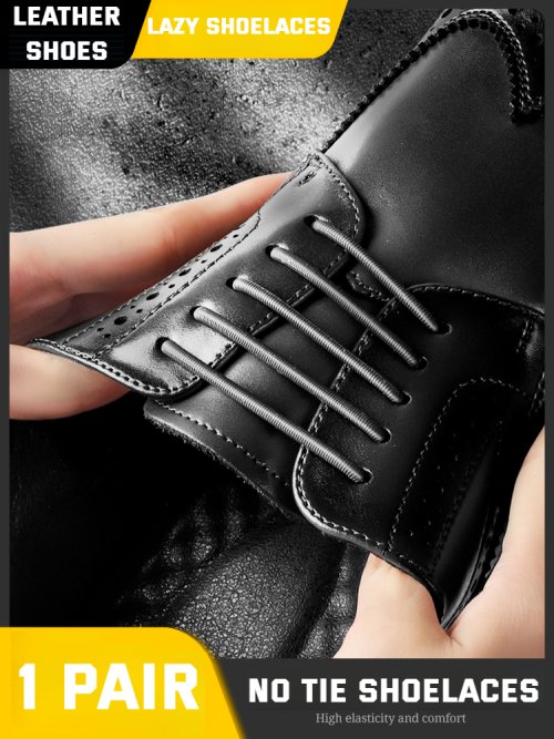 Afbeelding van Elastische Siliconen Schoenveters voor Mannen, Vrouwen en Kinderen – Ronde Lederlook Veters zonder Stropdas, Sneakers & Schoenen Accessoires, 12 stuks