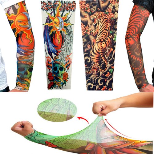 Afbeelding van Zomerse UV-beschermende Armwarmers met Tattoo-Print voor Mannen en Vrouwen – Plus Size, Zonnebescherming & Stijlvolle Armbanden