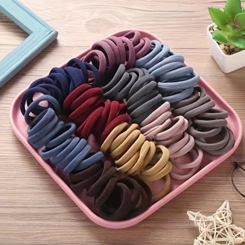 Immagine di 50 Pz/set Nuove Donne Ragazze Colori Della Caramella Nylon Basic Scrunchie Cravatta Dei Capelli Coda di Cavallo Tenere Elastici Per Capelli Accessori Per Capelli di Moda
