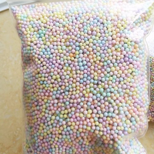 Image of Natural Non-Bleeding Color Foam Beads – 16,000 pcs in 2mm, 3mm, 5mm Sizes for DIY Slime, Fish Tank Decor, and Creative Play