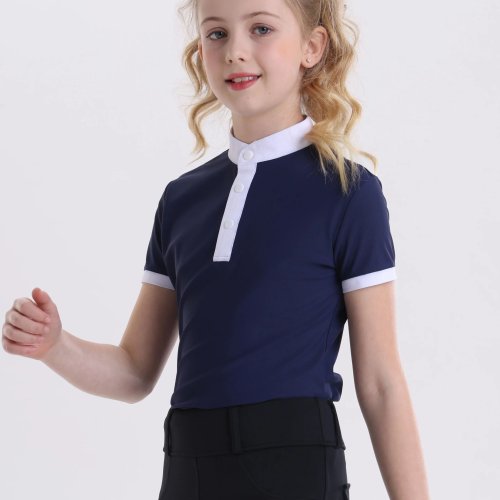 Afbeelding van Zomer Paardensport-T-shirt met korte mouwen voor kinderen Paardensportkleding voor kinderen Zomer Korte mouwen Sneldrogend Hoog elastisch
