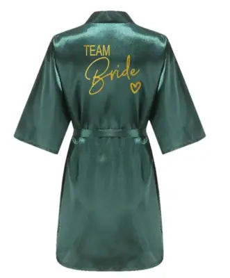 Image de Robe de Mariée Satin - Pyjama Kimono Demoiselle d'Honneur