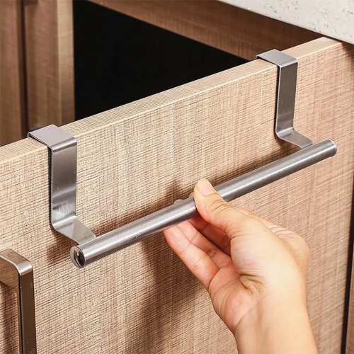 Immagine di Portasciugamani in Acciaio Inossidabile da 1 o 2 Pezzi – Barra Appesa per Bagno, Cucina e Armadio con Design Moderno e Resistente alla Ruggine